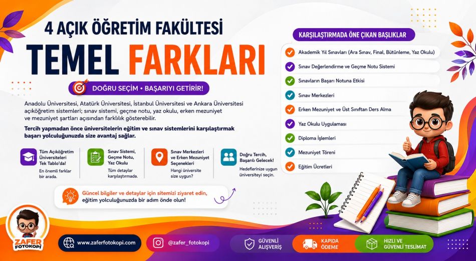 4 AÇIKÖĞRETİM FAKÜLTESİ ARASINDAKİ TEMEL FARKLAR